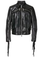 Dsquared2 Zip Detail Fringed Jacket - Black