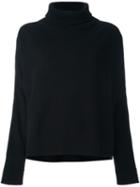 Dusan Roll Neck Cropped Sweater, Women's, Size: Medium, Black, Cashmere