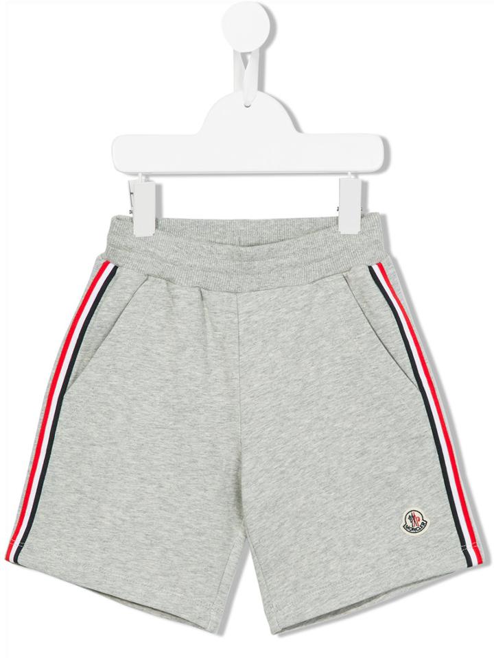 Moncler Kids Striped Trim Shorts, Boy's, Size: 10 Yrs, Grey