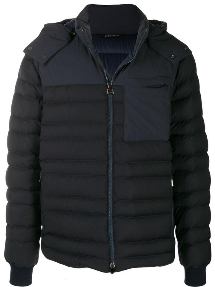 Z Zegna Hooded Padded Jacket - Blue