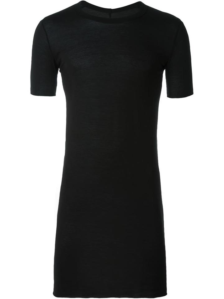 Rick Owens Long Length T-shirt, Men's, Size: Medium, Black, Viscose/silk
