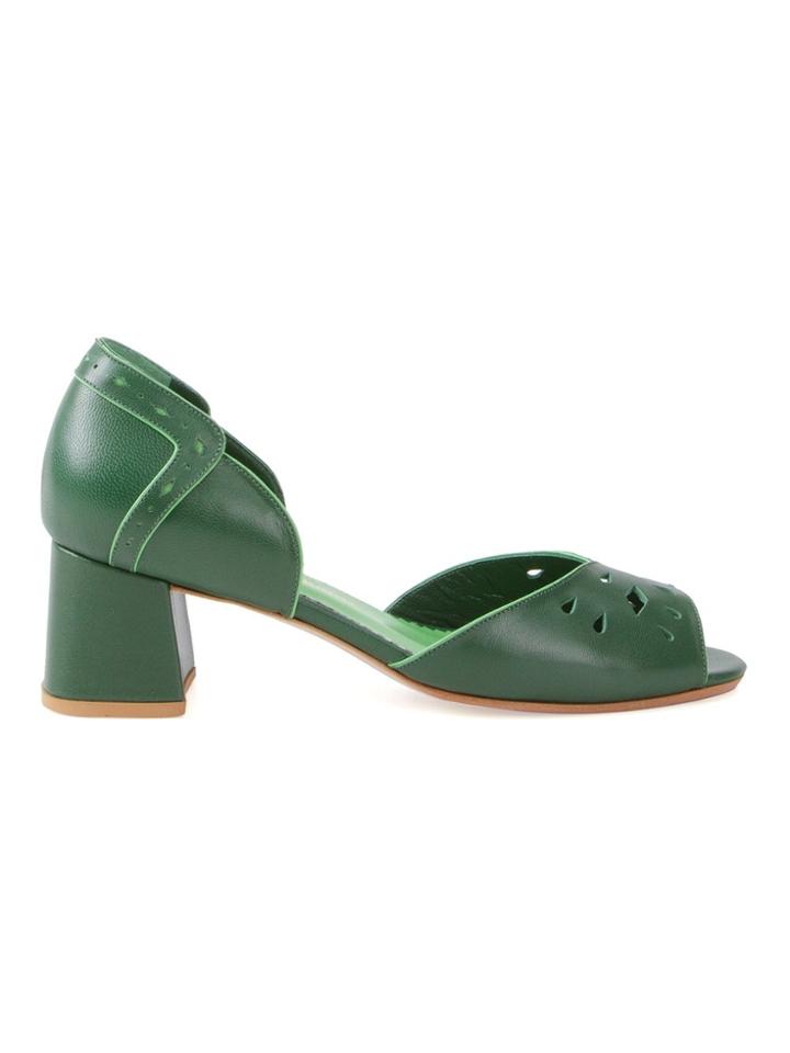 Sarah Chofakian Chunky Heel Pumps - Green
