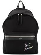 Saint Laurent Black Logo Embroidered Backpack