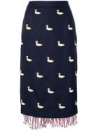 Thom Browne Navy Lace Trim Bloomer Skirt - Blue