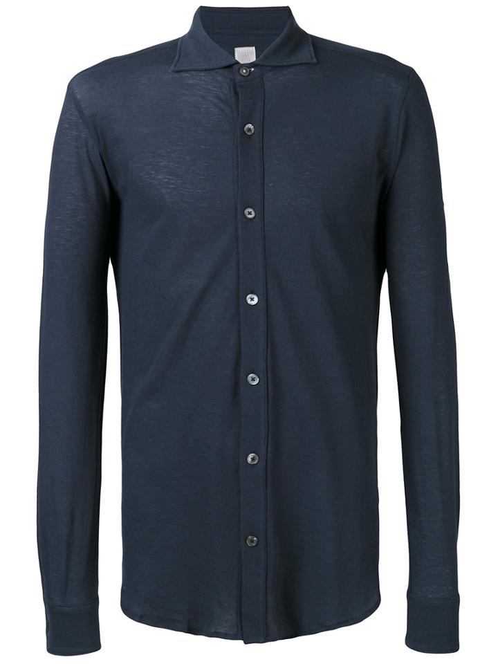 Eleventy - Buttoned Shirt - Men - Cotton - M, Blue, Cotton