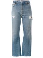 Re/done - Originals High-rise Cropped Jeans - Women - Cotton - 30, Blue, Cotton