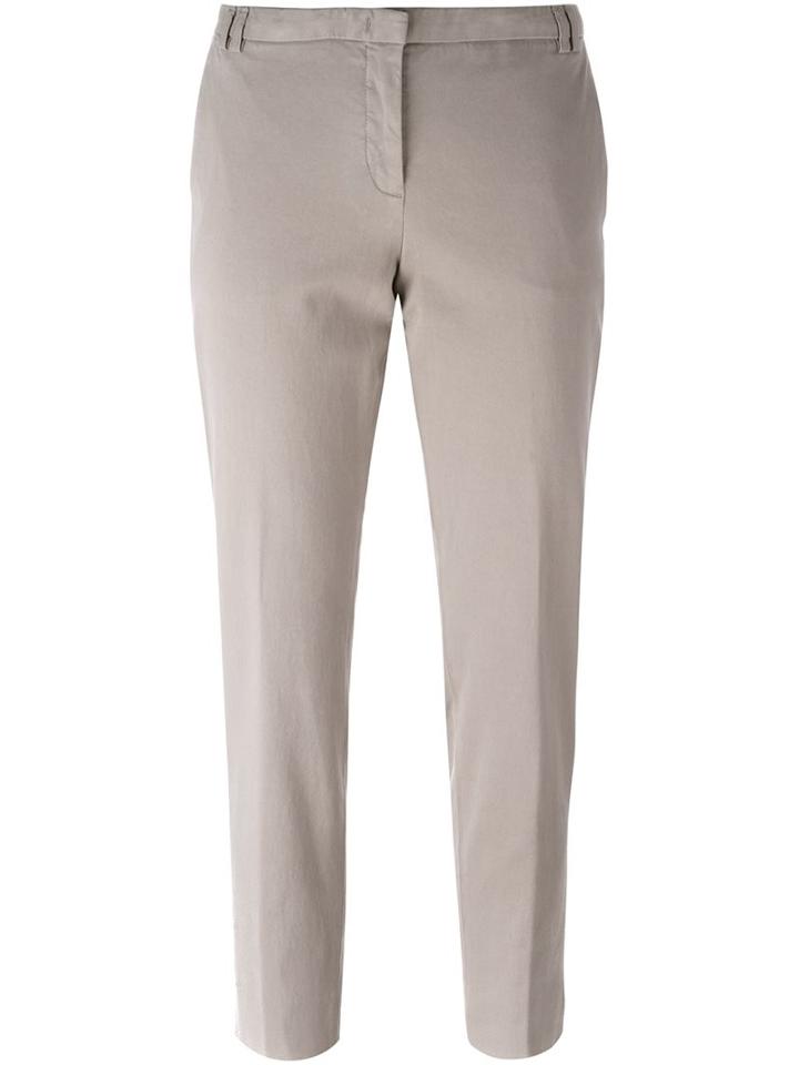 Fabiana Filippi Pleated Tapered Trousers, Women's, Size: 46, Nude/neutrals, Cotton/spandex/elastane