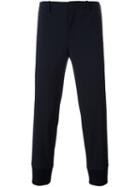 Neil Barrett Cropped Tapered Trousers, Men's, Size: 50, Blue, Virgin Wool/spandex/elastane/viscose/cotton