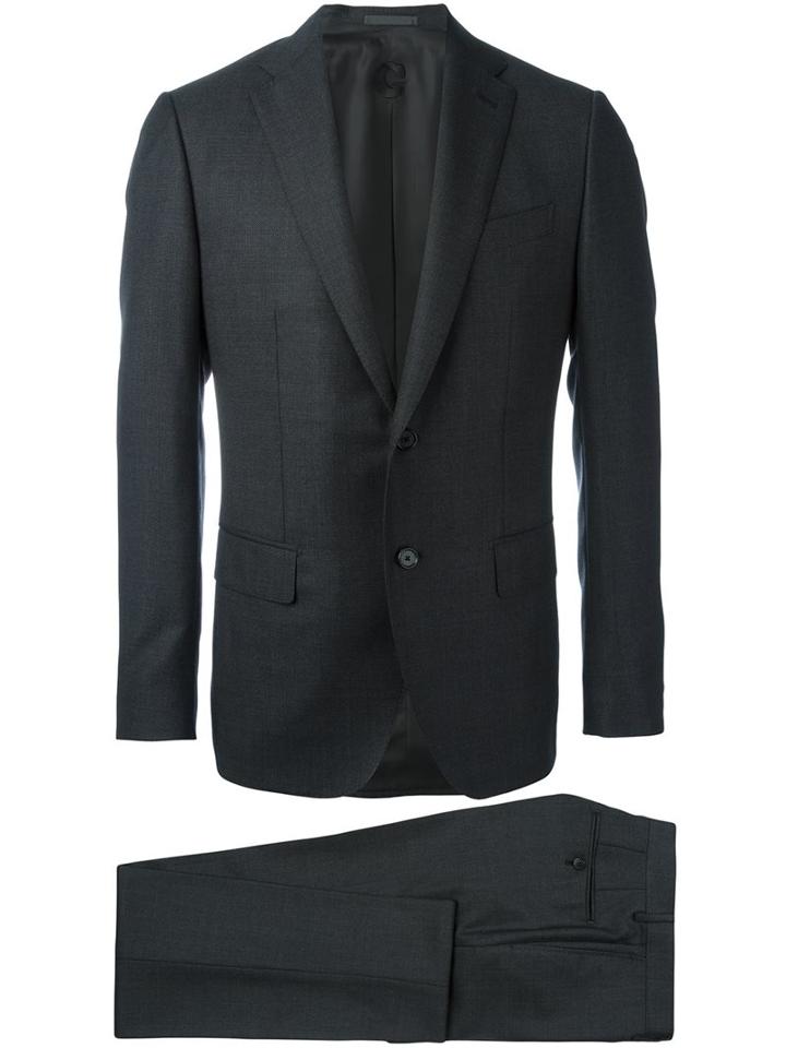 Caruso Two Piece Suit, Men's, Size: 50, Grey, Cupro/wool