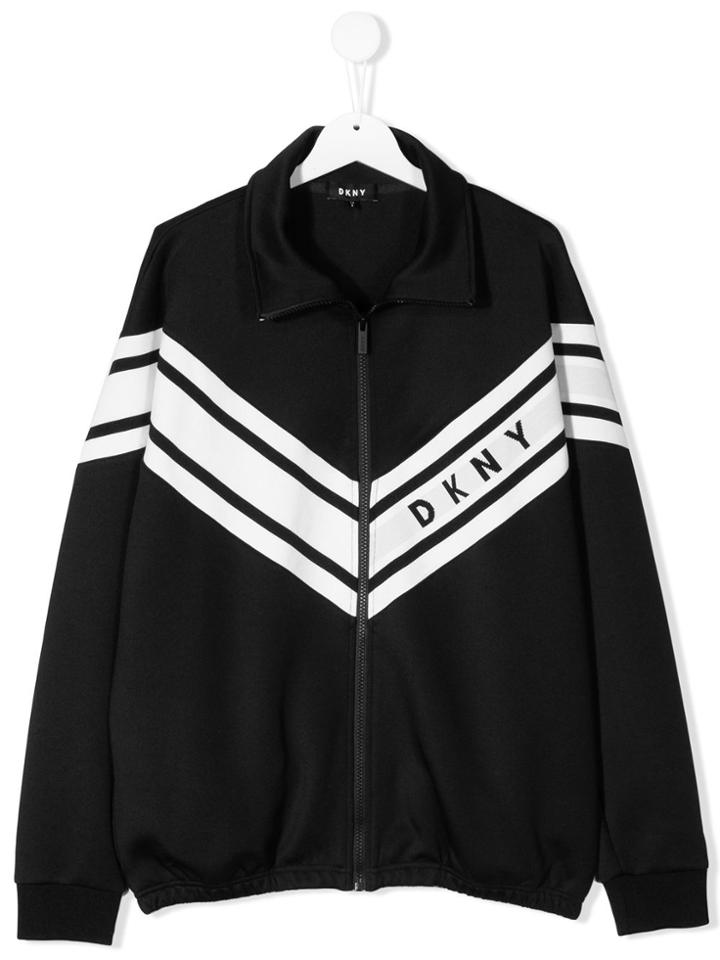 Dkny Kids Logo Print Bomber Jacket - Black