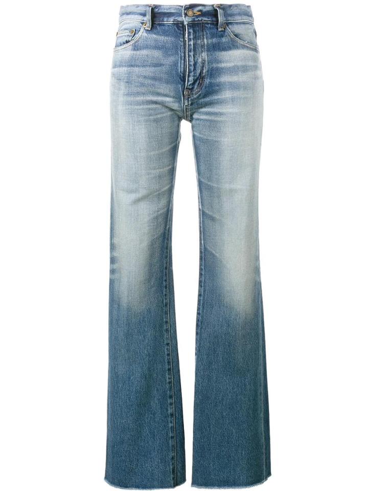 Saint Laurent Raw-cut Flared Jeans - Blue