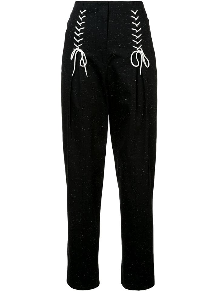 Tibi Tweed Tie Pants - Black