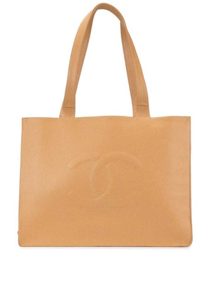 Chanel Pre-owned Cc Logo Tote Bag - Neutrals