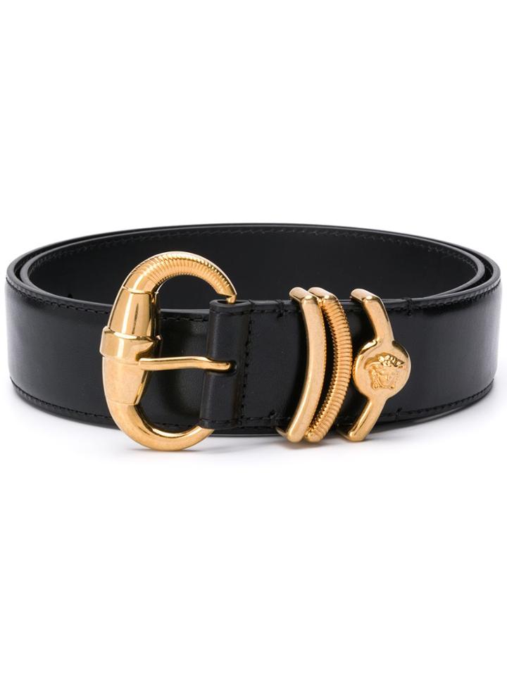 Versace Textured Details Belt - Black
