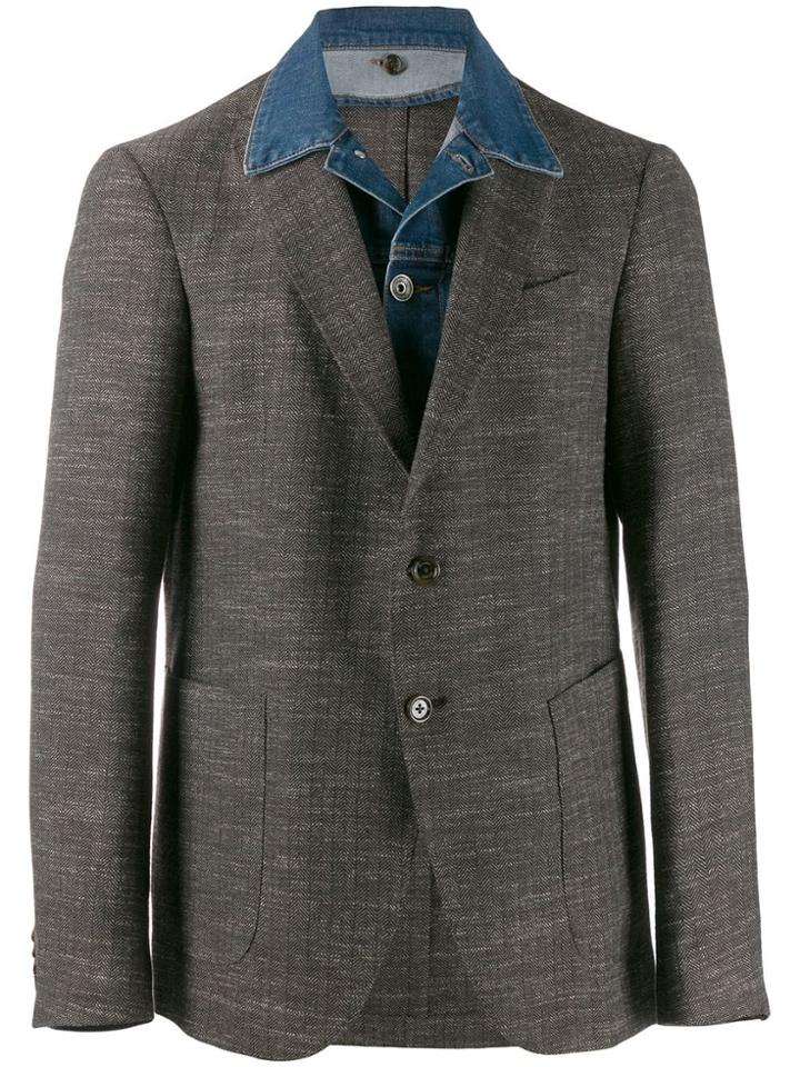 Eleventy Casual Layered Blazer - Brown