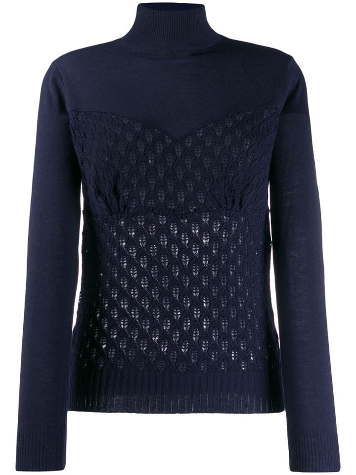 Sueundercover Patterned Knit Jumper - Blue