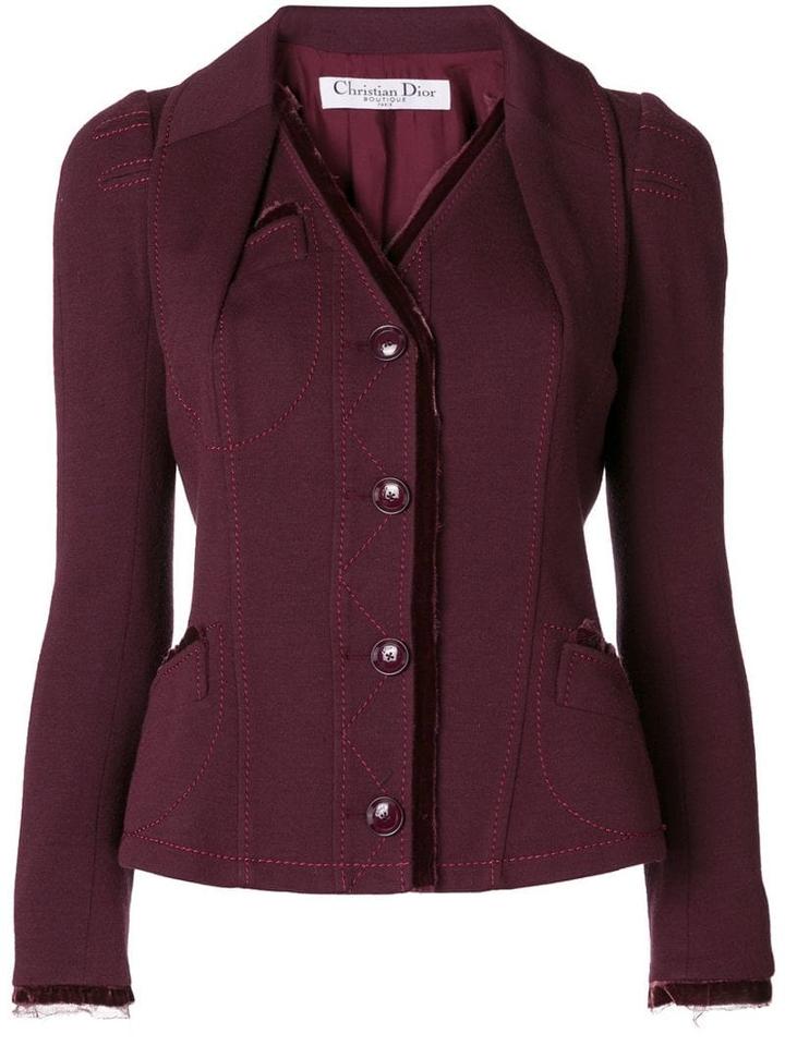 Christian Dior Pre-owned Layered Lapels Fitted Jacket - Pink