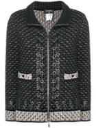 Chanel Pre-owned Standing Collar Knitted Jacket - Black
