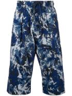Kazuyuki Kumagai - Printed Cropped Trousers - Men - Nylon/polyester - 3, Blue, Nylon/polyester