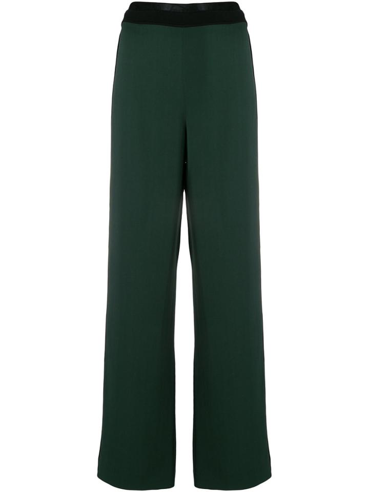 Karl Lagerfeld Wide Leg Logo Track Pants - Green