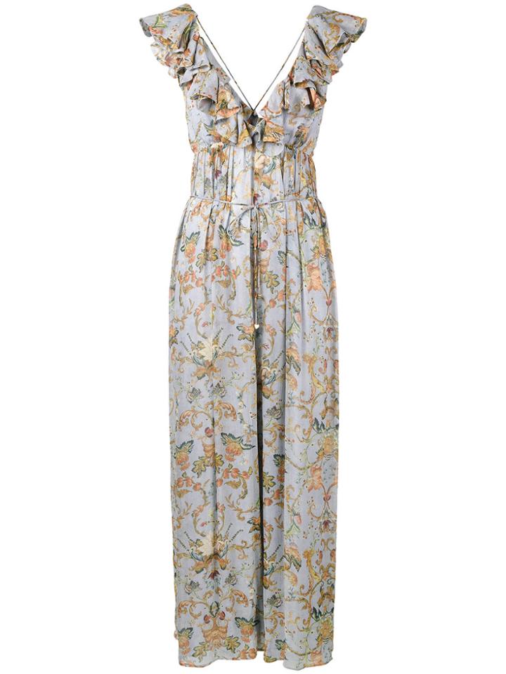 Zimmermann Painted Heart Cascade Jumpsuit - Blue