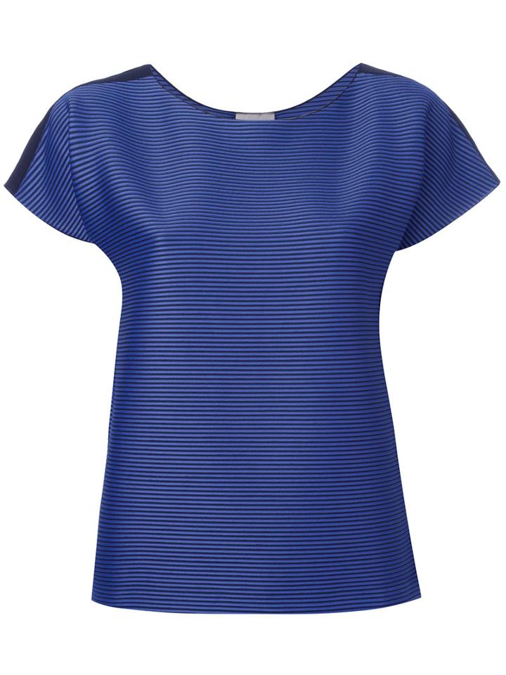 Armani Collezioni - Striped T-shirt - Women - Polyester/spandex/elastane - 40, Women's, Pink/purple, Polyester/spandex/elastane