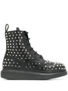 Alexander Mcqueen Spike Lace-up Boots - Black