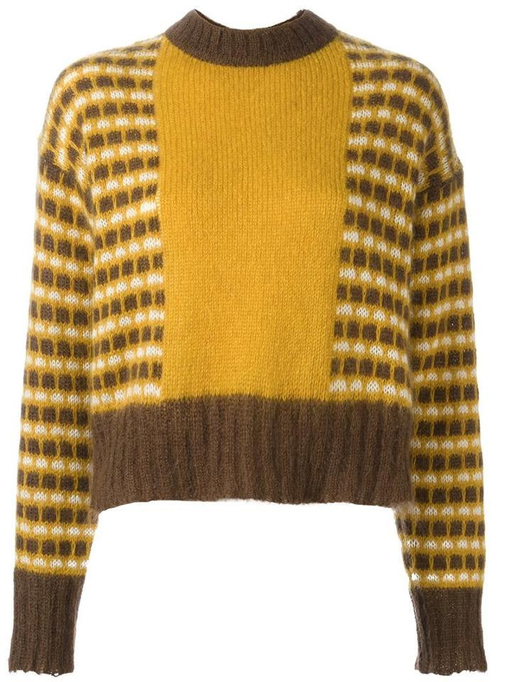 Marni Geometric Jumper, Women's, Size: 42, Brown, Mohair/wool/nylon 12