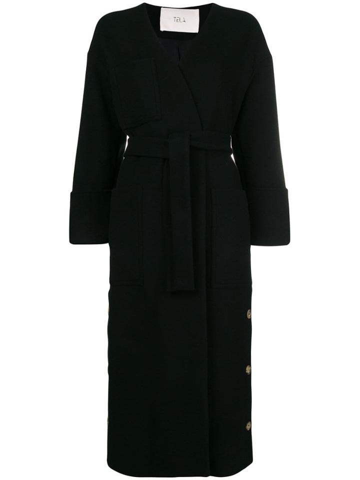 Tela Oversized Loose Coat - Black
