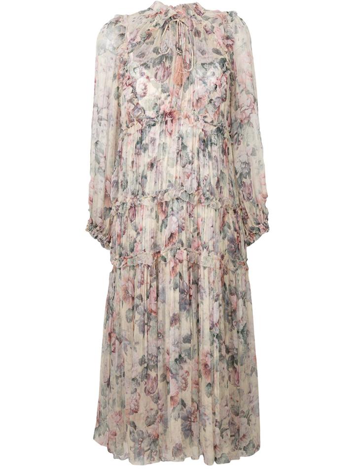 Zimmermann Jasper Floral Ruffle Dress - Multicolour