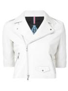 Guild Prime Cropped Biker Jacket, Women's, Size: 36, White, Lamb Skin