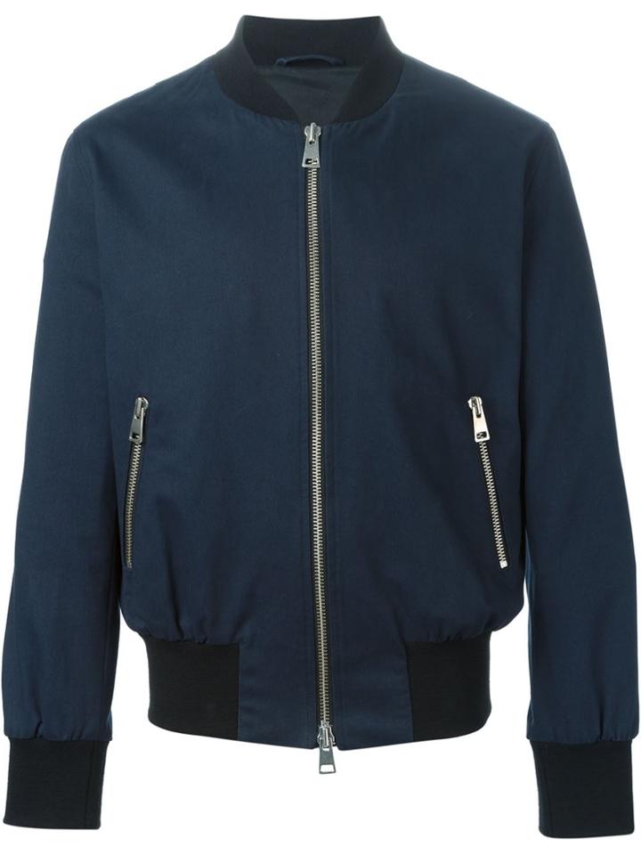 Ami Alexandre Mattiussi Zipped Bomber Jacket - Blue