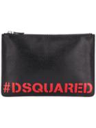 Dsquared2 Logo Embossed Cutch Bag - Black