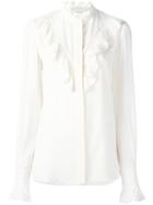 Stella Mccartney Ruffled Detail Shirt, Women's, Size: 40, Nude/neutrals, Silk/cotton