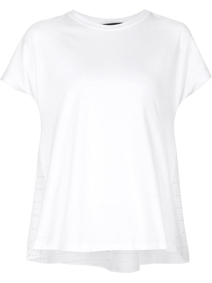 Thakoon Broderie Anglaise Panel T-shirt, Women's, Size: L, White, Cotton