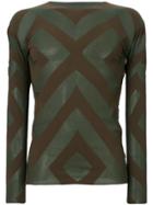 Homme Plissé Issey Miyake Longsleeved Geometric Pattern T-shirt -