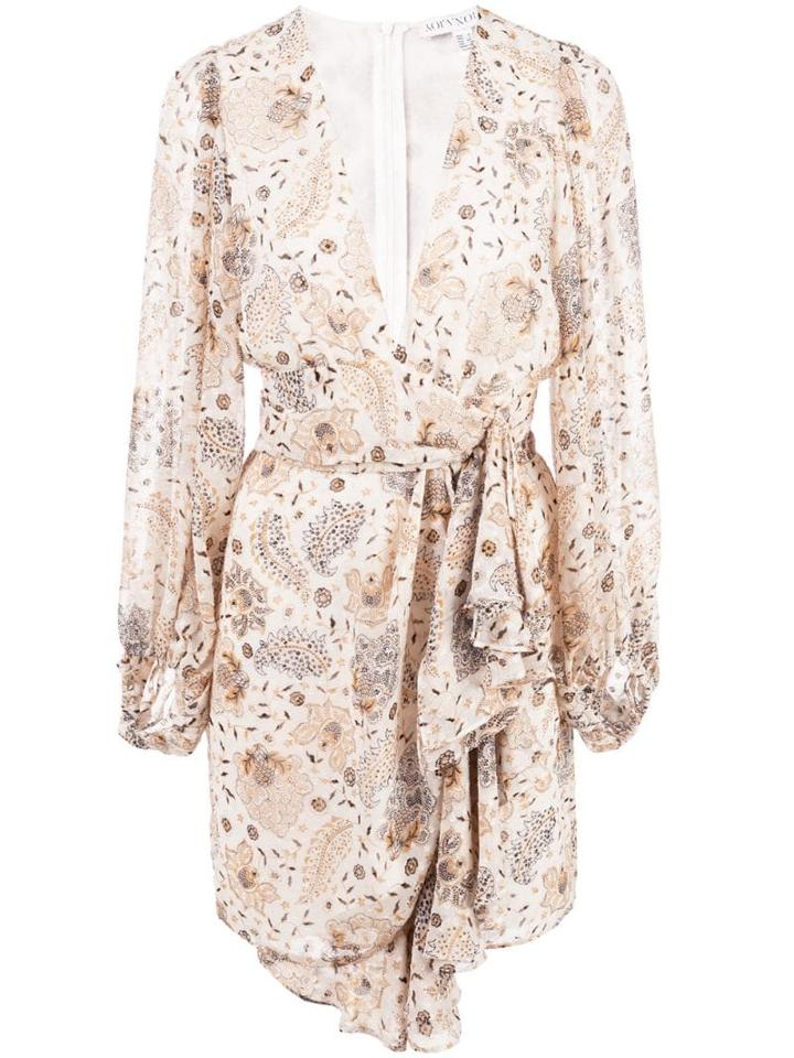 Shona Joy Miller Plunged Mini Dress - Neutrals