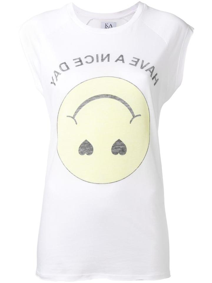 Zoe Karssen Reversed Smiley T-shirt, Women's, Size: Xs, White, Cotton/modal