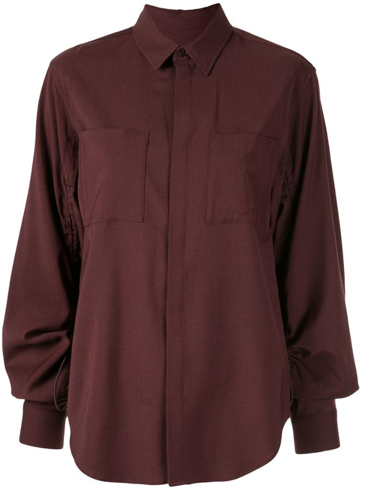 G.v.g.v. Relaxed Fit Long Sleeve Blouse - Red