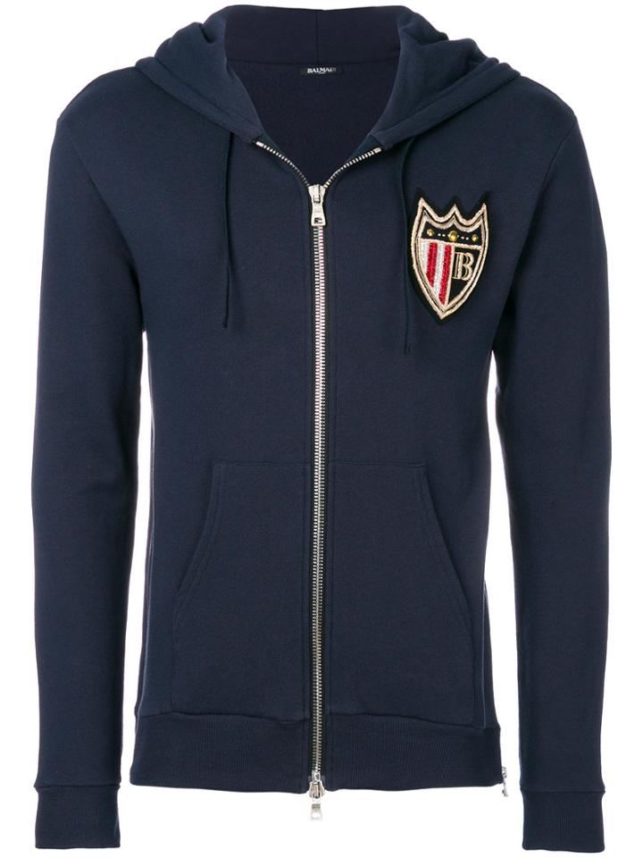 Balmain Shield Zipped Jacket - Blue