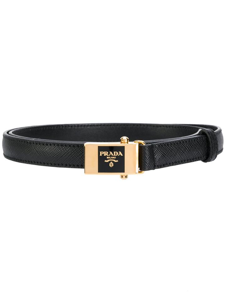 Prada Thin Leather Belt - Black
