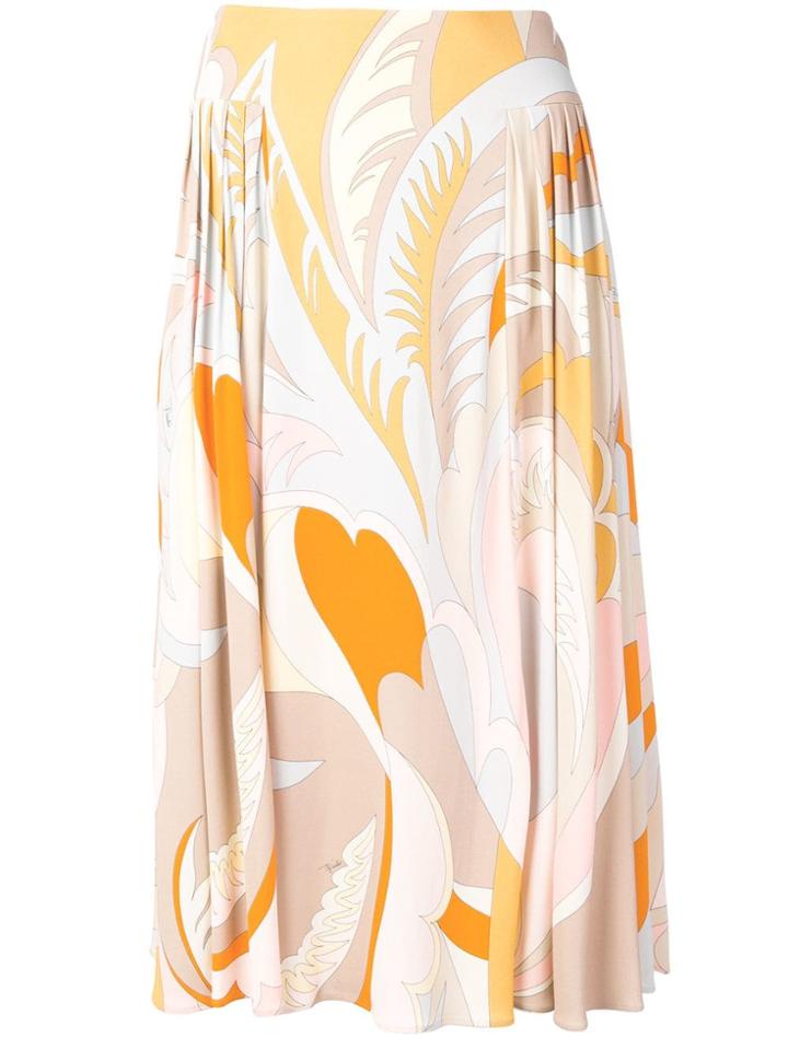 Emilio Pucci Floral Print Fluid Skirt - Neutrals