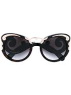 Prada Eyewear Rounded Cat Eye Sunglasses - Black