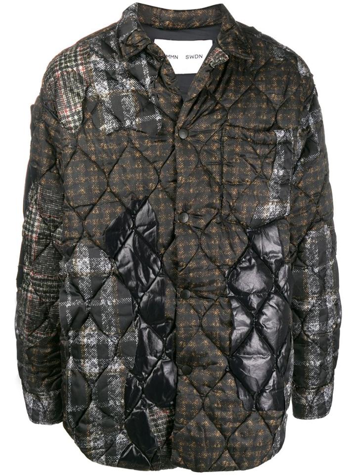 Cmmn Swdn Distressed Quilted Padded Jacket - Brown