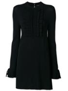 Ermanno Scervino - Ruffle Trim Dress - Women - Spandex/elastane/viscose - 44, Black, Spandex/elastane/viscose