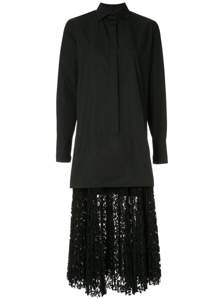 Valentino Embroidered Vltn Midi Dress - Black