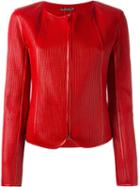 Giorgio Armani Fitted Textured Leather Jacket