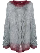Ann Demeulemeester Chunky Cable Knit Sweater - Grey