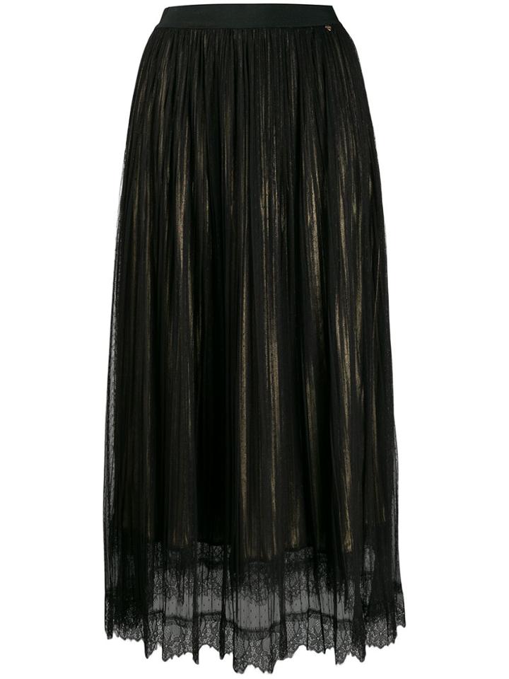Twin-set Gathered Tulle Layered Skirt - Black