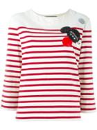 Marc By Marc Jacobs Patched Breton Stripe Top - White